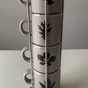 Set of 4 ceramic cups for espresso